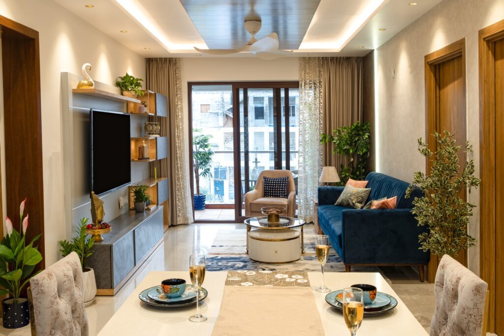 luxury living room interior design by interiosplash