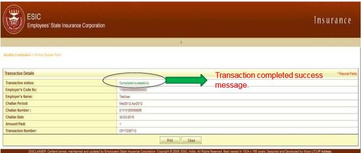 ESIC challan payments online