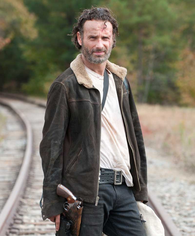 Walking Dead Rick Grimes Brown Suede Leather Jacket