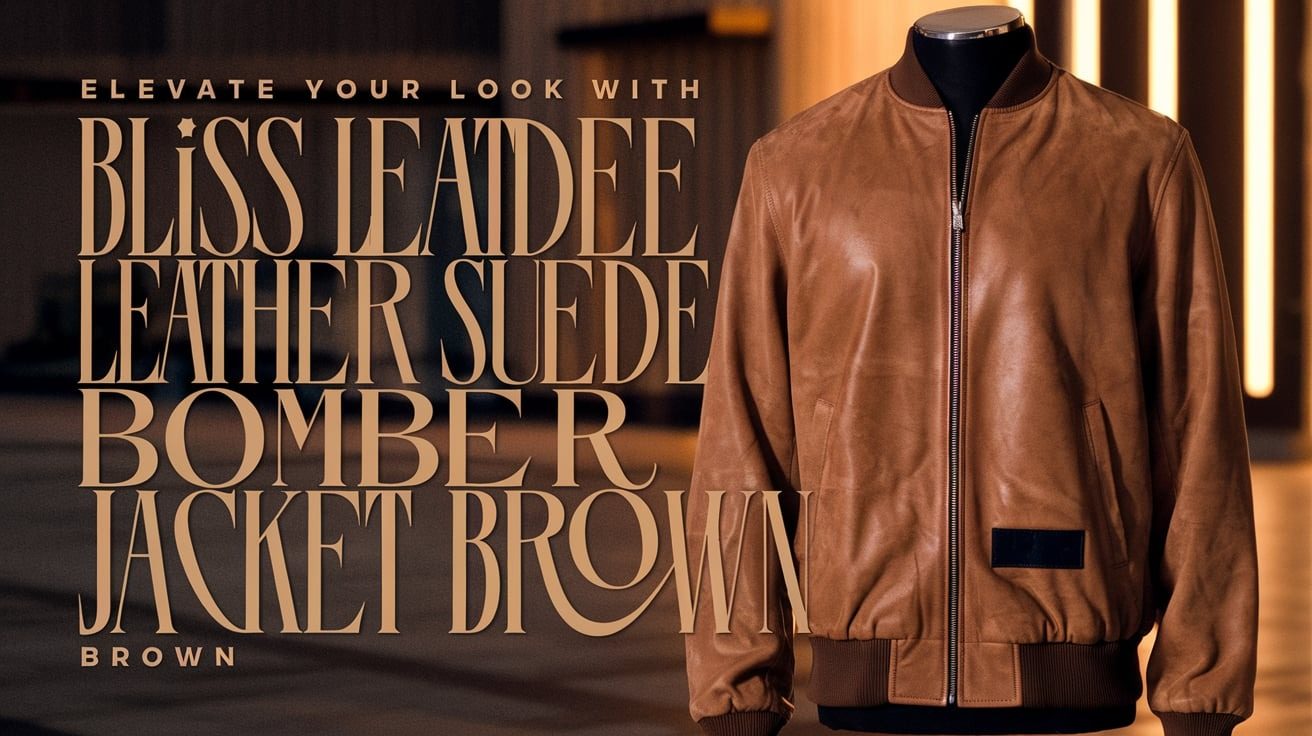 Elevate Your Look with the Bliss Leather Suede Bomber Jacket Brown