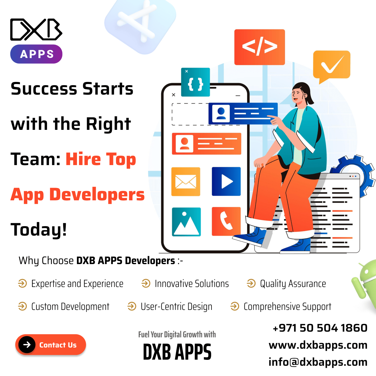Get top Android & iOS mobile app development Abu Dhabi solutions by DXB APPS